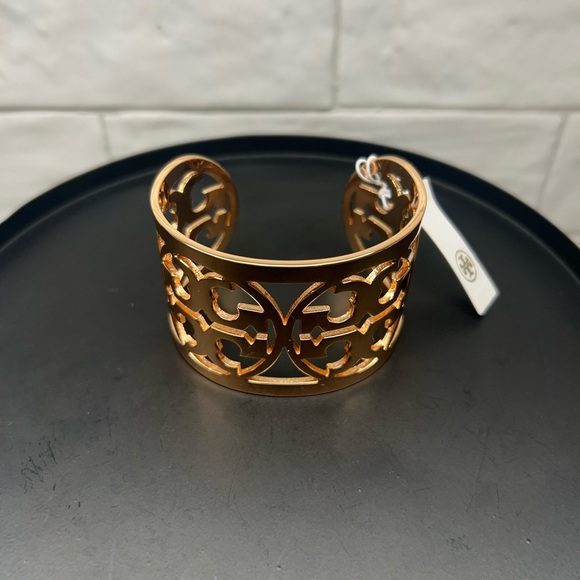 Tory Burch Rose Gold Miller T Logo Cuff Bracelet NWT Dust Bag Included - Picture 6 of 8